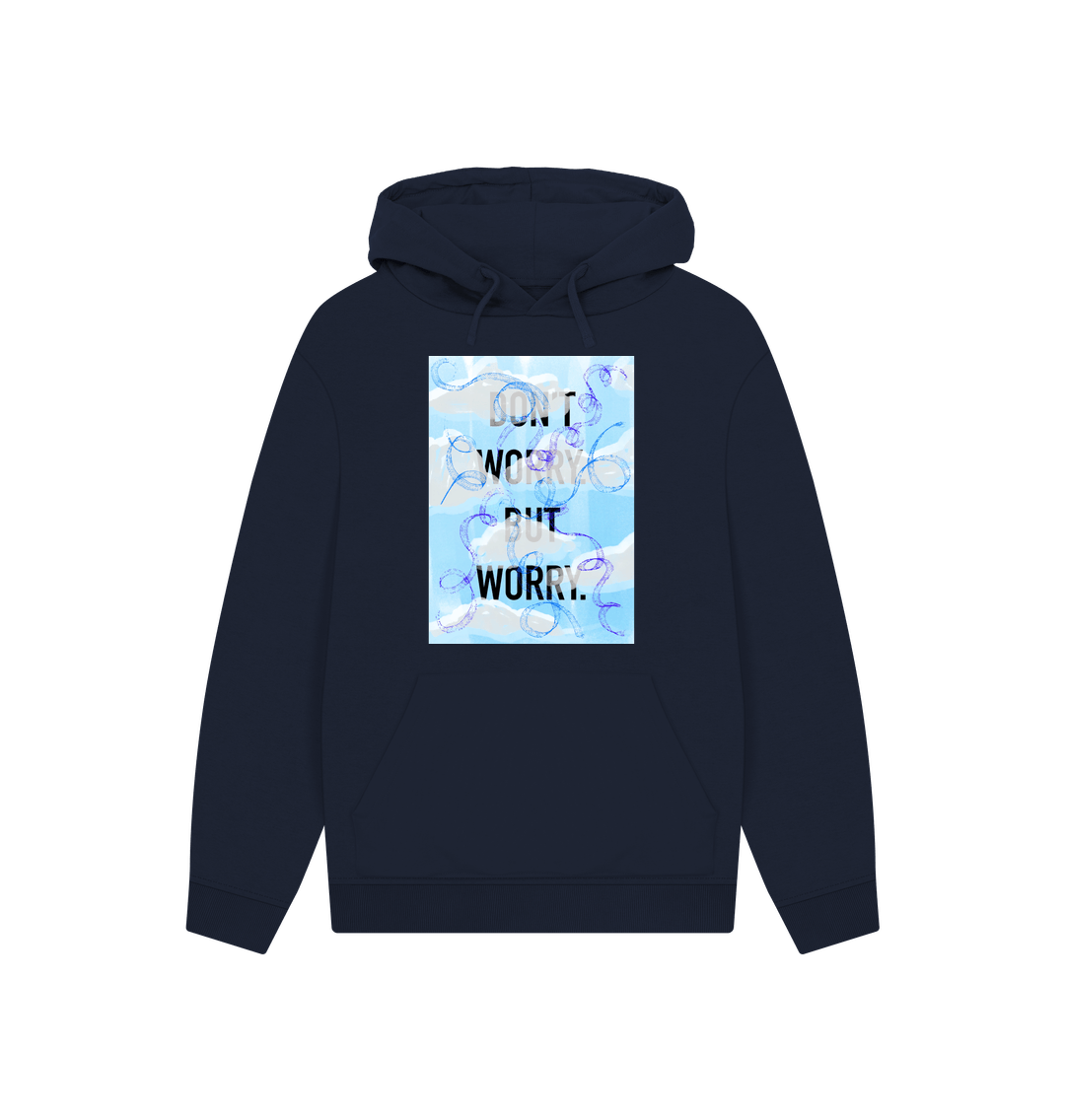 Navy DON'T  WORRY BUT WORRY Hoodie unisex