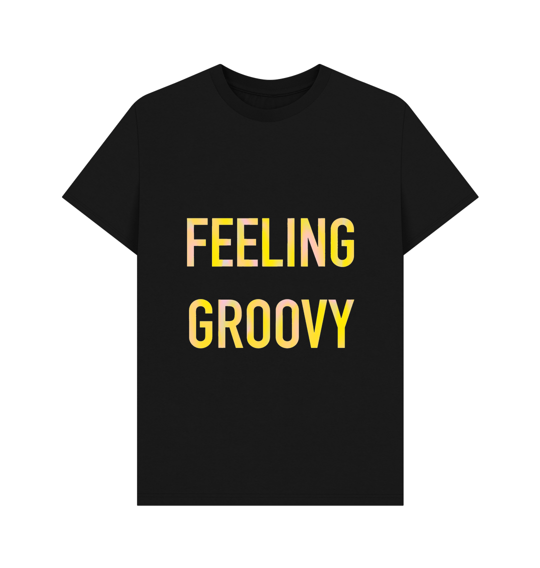 Black FEELING GROOVY mens T