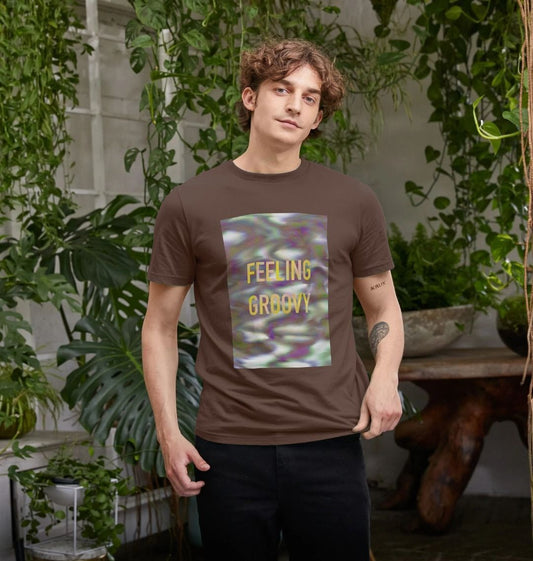 FEELING GROOVY mens T on block graphic