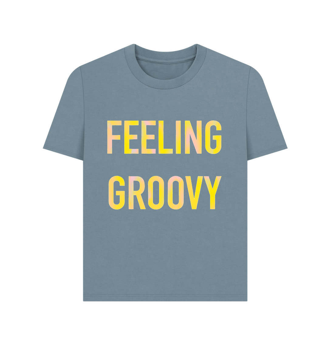 Stone Blue FEELIN GROOVY women's T