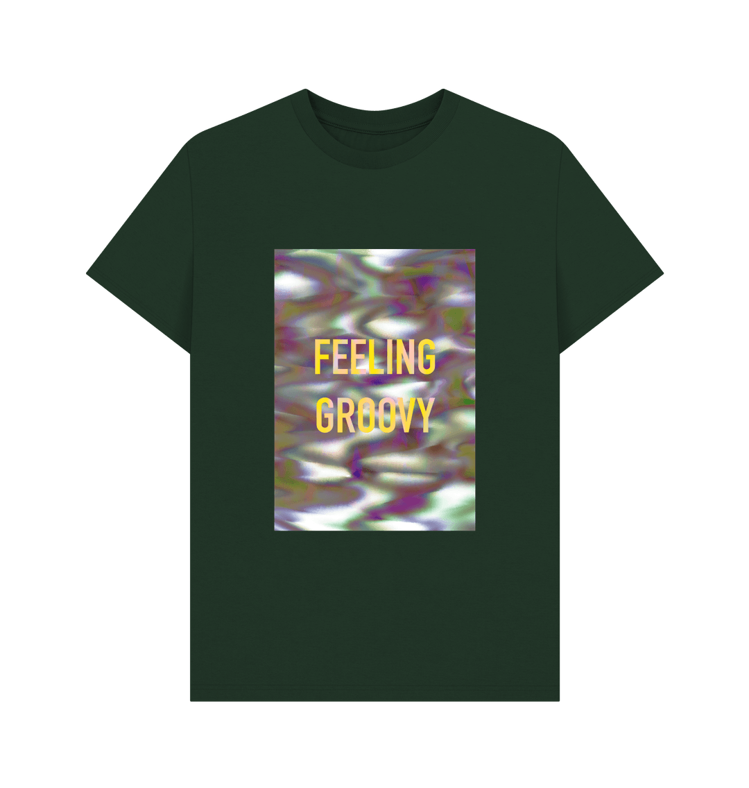 Evergreen FEELING GROOVY mens T on block graphic