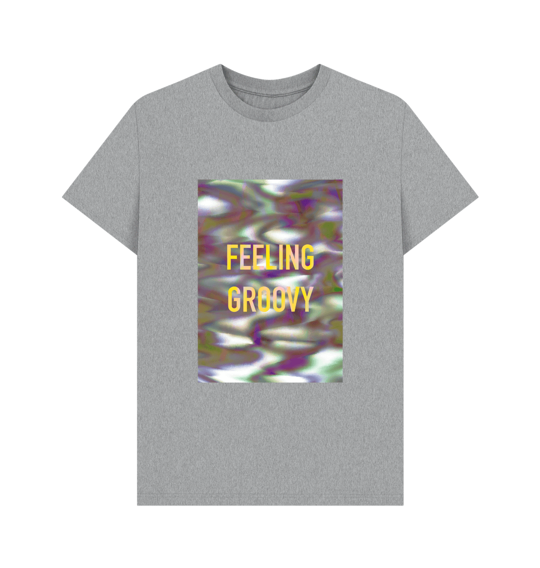 Athletic Grey FEELING GROOVY mens T on block graphic