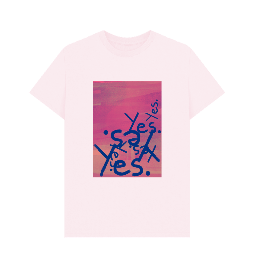 Pink Yes Yes mens T