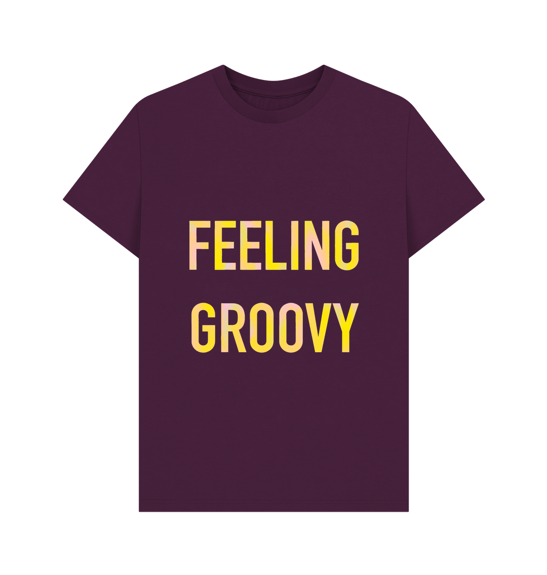 Purple FEELING GROOVY mens T