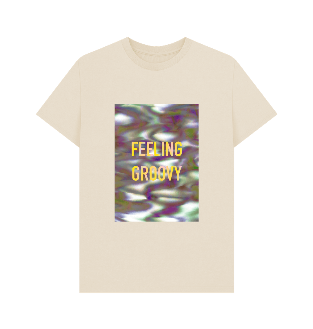 Oat FEELING GROOVY mens T on block graphic