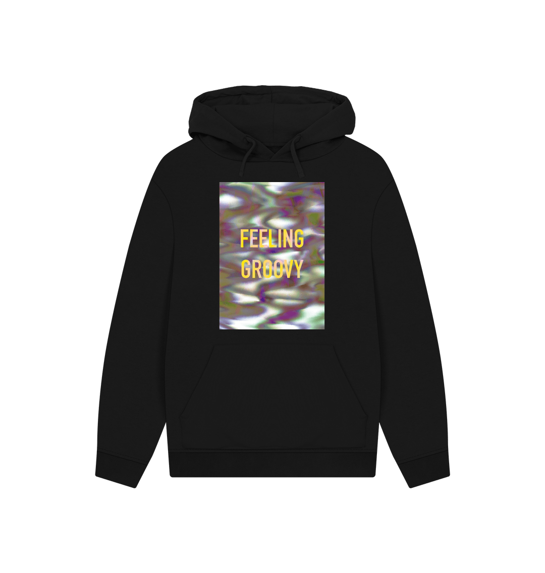 Black FEELING GROOVY Hoddie uniaex on block graphic