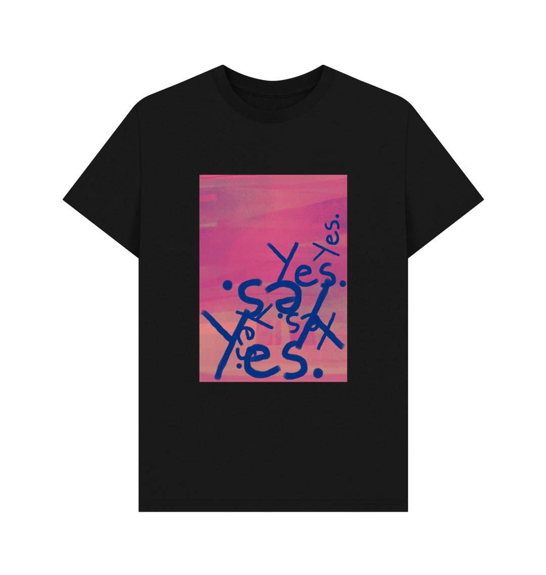 Black Yes Yes mens T